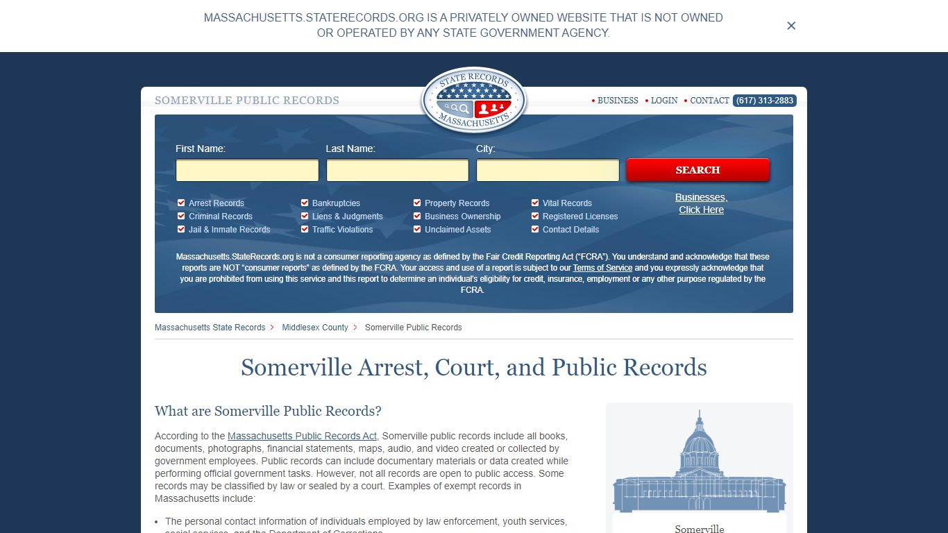 Somerville Arrest and Public Records | Massachusetts.StateRecords.org